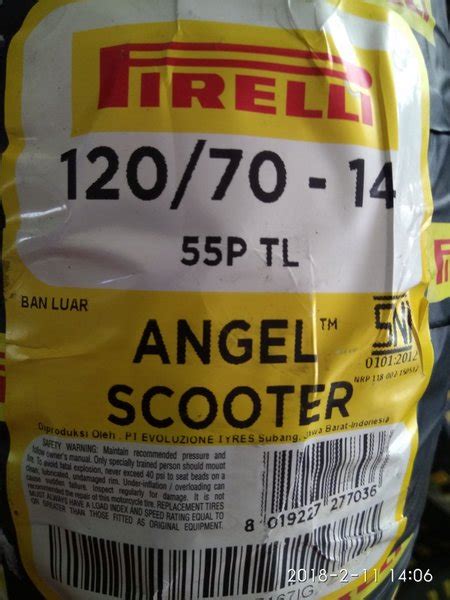 Jual BAN PIRELLI FOR AEROX ANGEL SCOOTER UK 120 70 RING 14 Di Lapak