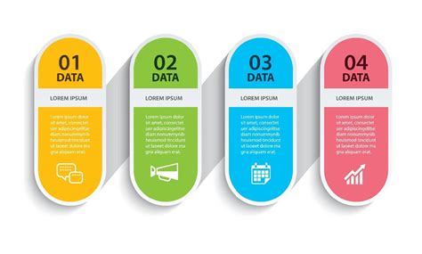 Oval Infographics Timeline Paper With 4 Data Horizontal Template