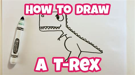 How To Draw A Cartoon T Rex Dinosaur Easy Drawing For Kids