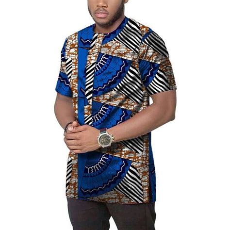 African Print T Shirt Male Tops Short Sleeve Men Africa T Shirt Fashion