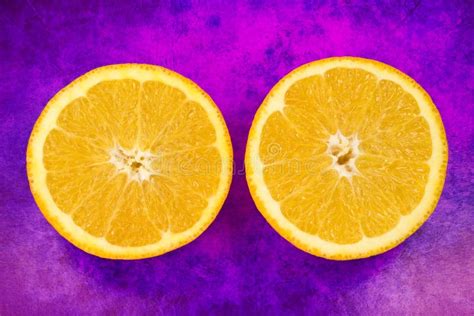 Two Halves Of Fresh Orange Fruit Stock Photo Image Of Tropical