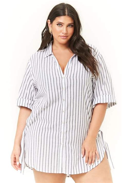 Forever 21 Plus Size Striped Shirt Plus Size Curvy Girl Fashion