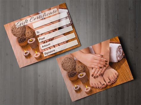 t voucher card for beauty salons nail technicians pedicure manicu beauty stationery