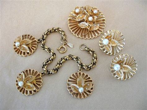Vintage Kramer Of Ny Jewelry Kramer Charm Bracelet Earrings Brooch