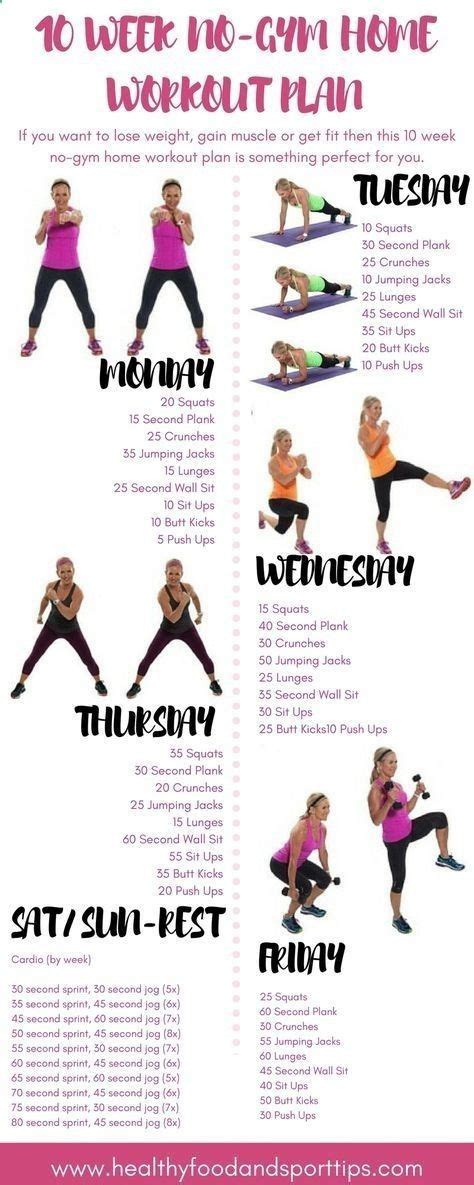 10 Week No Gym Home Workout Plan With Images At Home