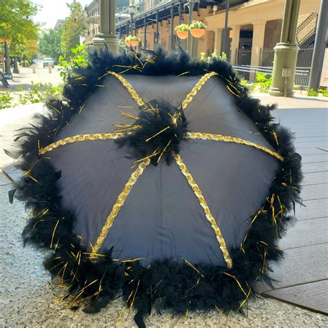 Black And Gold Second Line Umbrella New Orleans With Gold Etsy In