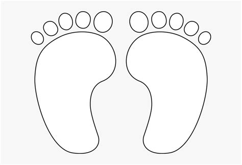 Baby Footprint Template Baby Feet Printable Hd Png Download Is Free