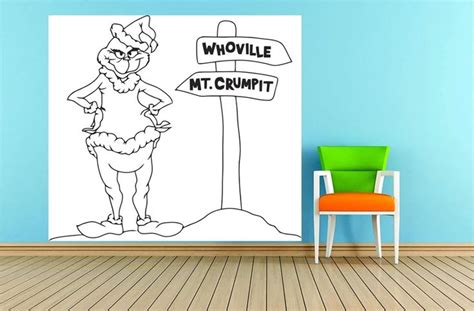 The Grinch Whoville Mt Crumpit Dr Seuss 48 Inch Coloring Etsy