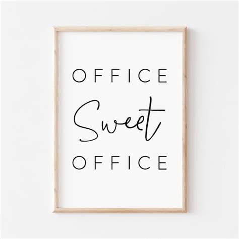 Office Sweet Office Sign Office Print Printable Wall Art Etsy