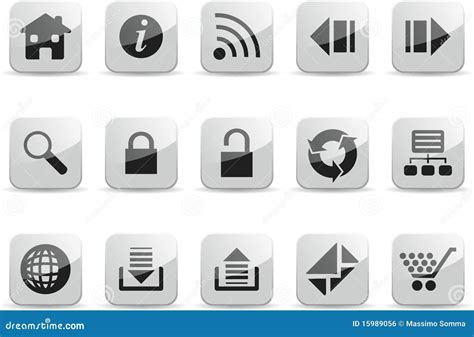 White Navigation Glossy Icon Set Royalty Free Stock Image Image 15989056