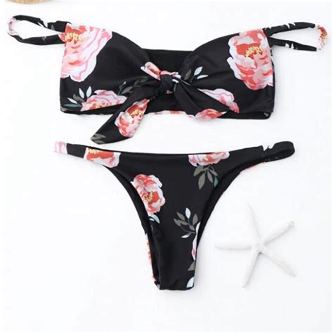 New 2018 Women Floral Bandage Push Up Padded Bikini Set Swimwear