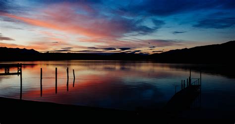 Wallpaper Reflection Water Nature Sunset Horizon Loch Calm