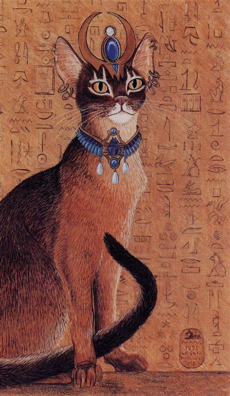 egyptian abysinnian cat with headdress print of original etsy egyptian art egyptian cats