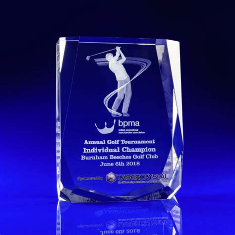 Golf Trophies Personalised Glass Golf Trophies Laser Crystal