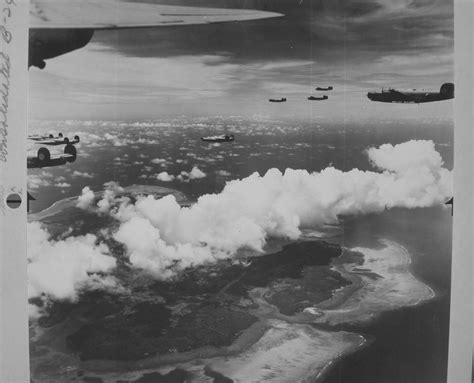 Us Consolidated B 24 Liberator Bombers Of The 7th Air Force On The