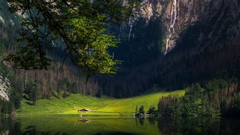 Wallpaper Trees Landscape Forest Mountains Waterfall Lake Water
