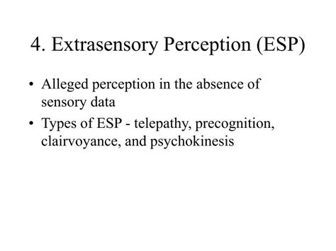 the 9 types of extrasensory perception esp