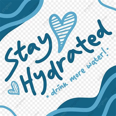 Stay Hydrated With Drink More Water Cute Lettering In Blue Color Water