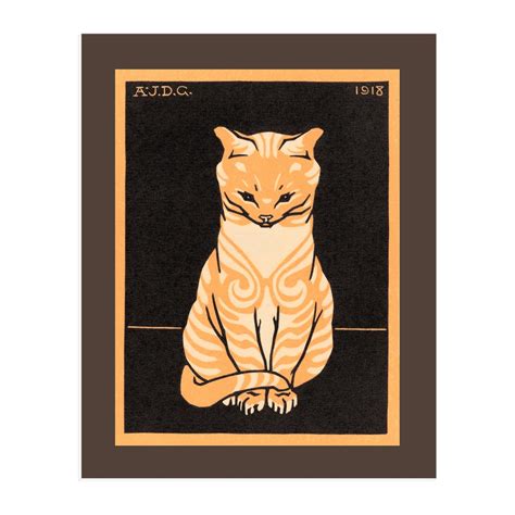 Vintage Orange Cat Art Print Antique Cat Wall Art Art Etsy
