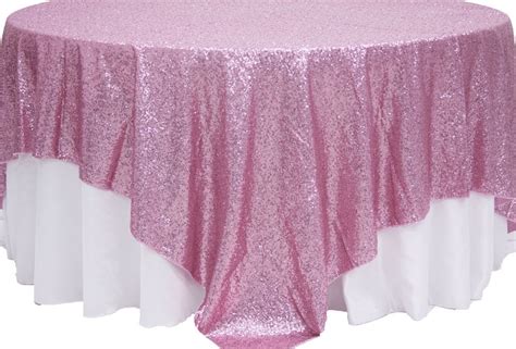 Sequin Overlay Sparkly Shiny Tablecloth Design COLORS WEDDING Party Color Pink