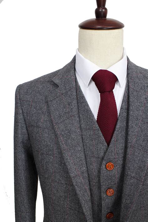 british style pure wool grey color men s suits tailored slim fit 3 pcs cliqoasis