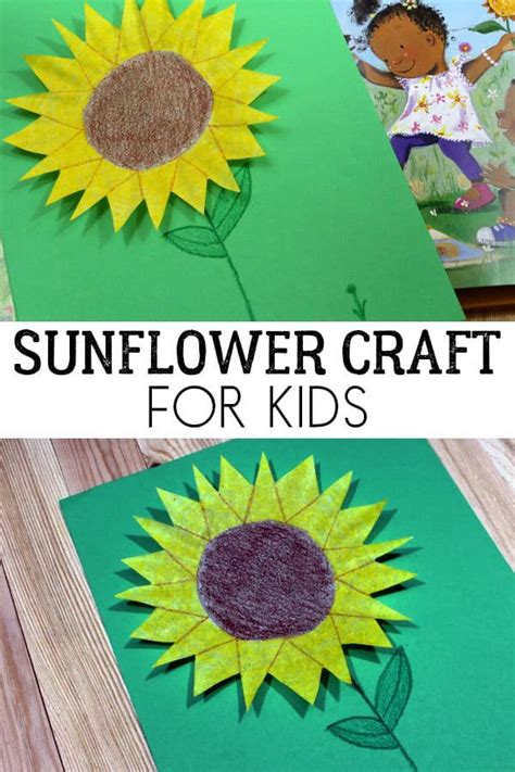 Simple Coffee Filter Sunflower Craft For Toddlers And