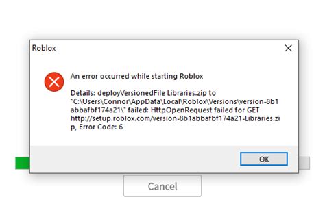 Методы решения ошибки an error occurred while starting roblox