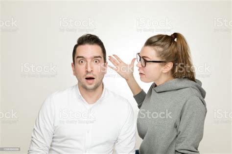 Young Couple Yelling At Each Other In Studio Stock Photo Download