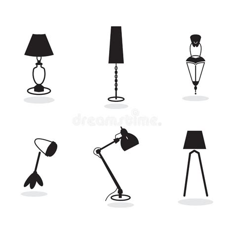 Sets Of Silhouette Lamps 2 Create By Vector Stock Vector