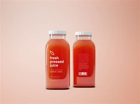 Download Glass Juice Bottle Mockup PSD