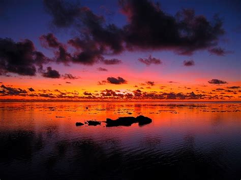 Twilight At Moorea Tahiti Tahiti South Sea Islands Moorea