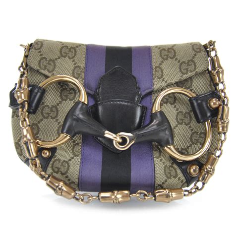 Gucci Monogram Web Horsebit Flap Bag 33284