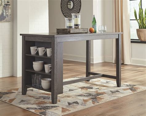 Dining room tables are supposed to be set in a very specific way. Caitbrook - Gray - RECT Dining Room Counter Table | Furniture Warehouse Ohio