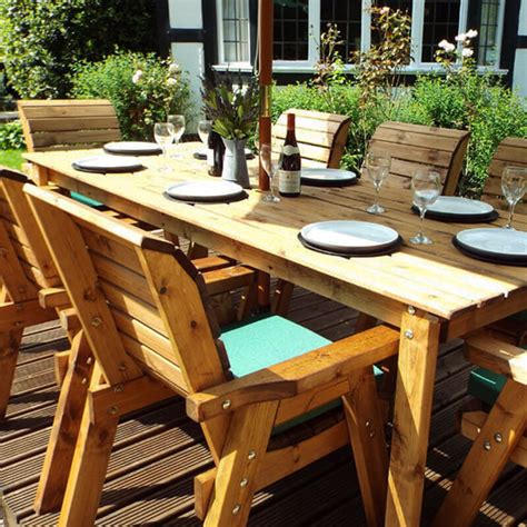 An outdoor dining set is a quick and easy way to get a coordinated look for your outdoor space, patio or balcony. Eight Seater Rectangular Wooden Garden Dining Set with ...