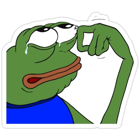 Crying Pepe The Frog Meme Stickers By Pallasades Redbubble