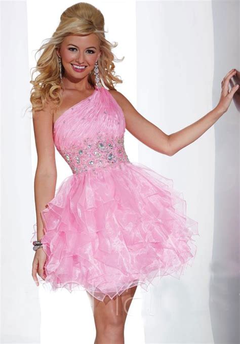 Us 138 99 Wholesale A Line Pink Organza Puffy Skirt Short Homecoming Dress Prom Dress Cocktail