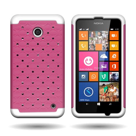 Heavy Duty Diamond Bling Case For Nokia Lumia 635 Hybrid Armor Phone