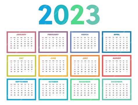Calendario 2023 Editable Calendario 2023 In Formato Vettoriale