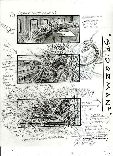 Spider Man 2 Subway Train Attack Storyboards By Chris Buchinsky Rar