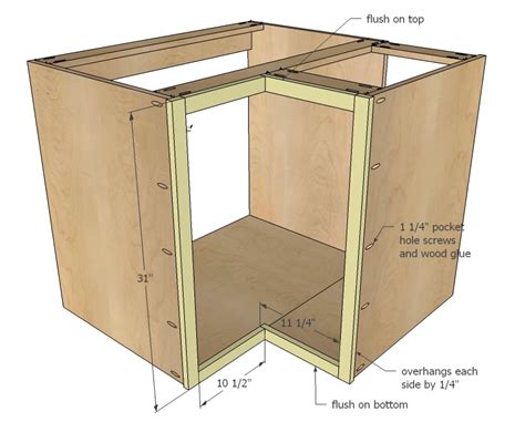 Or add angled drawers under the diagonal wall cabinet. Plans to build Building A Corner Cabinet For The Kitchen ...