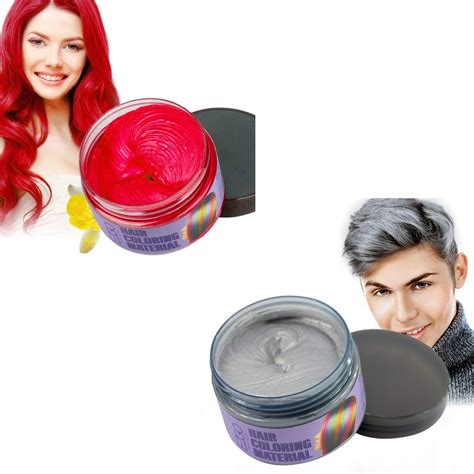Ezgo Hair Wax 2 Colors Kit Temporary Hair Coloring Styling Cream Mud
