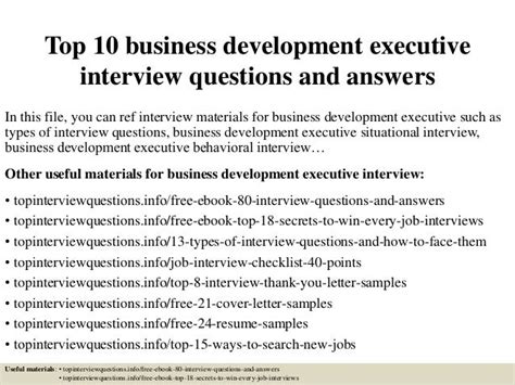 Top 10 Business Development Executive Interview Questions And Answers