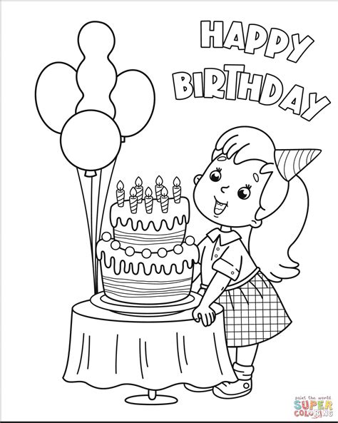 Coloring Happy Birthday Printable Printable World Holiday My Xxx Hot Girl