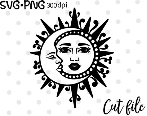 Sun And Moon Sticker Svg Cut File Clipart Vector Cut File Etsy