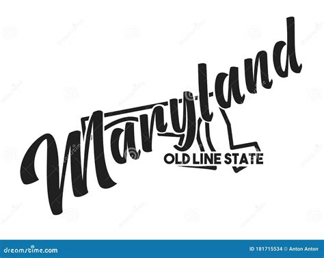 Vector Image Of Maryland Lettering Nickname Old Line State United