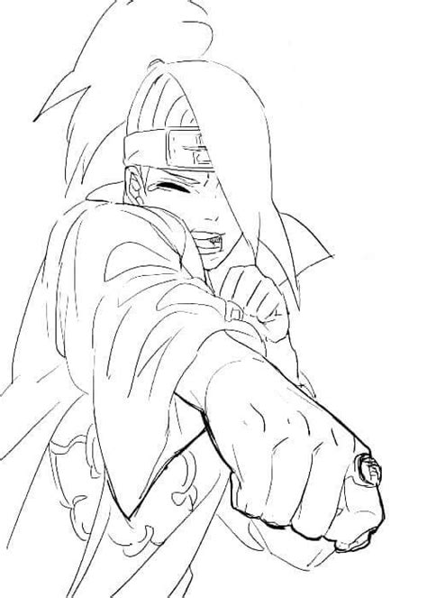 Cabeza Deidara Para Colorear Imprimir E Dibujar Dibujos Colorear Com