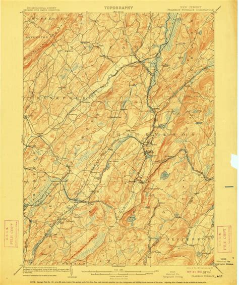 Franklin Furnace New Jersey 1903 1911 Usgs Old Topo Map 15x15 Nj