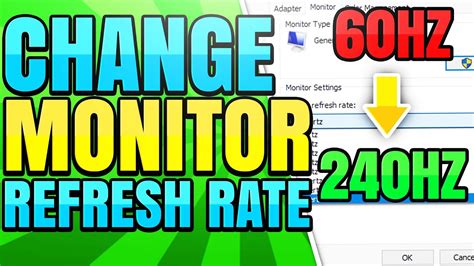 How To Change Your Monitor Refresh Rate Hz Windows 10 Youtube