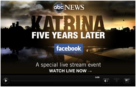 Abc will feature coverage before and after the event as well, often via digital venues. ABC News teams with Facebook for Katrina coverage » Nieman ...