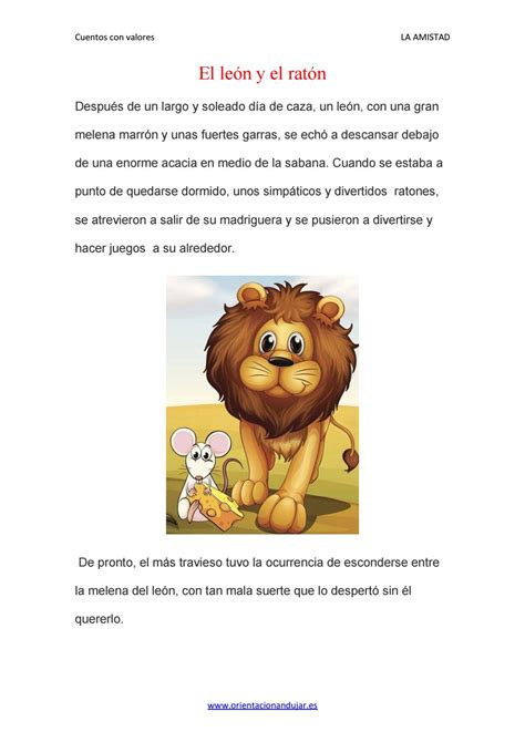 Top Imagenes Del Cuento El Leon Y El Raton Elblogdejoseluis Com Mx